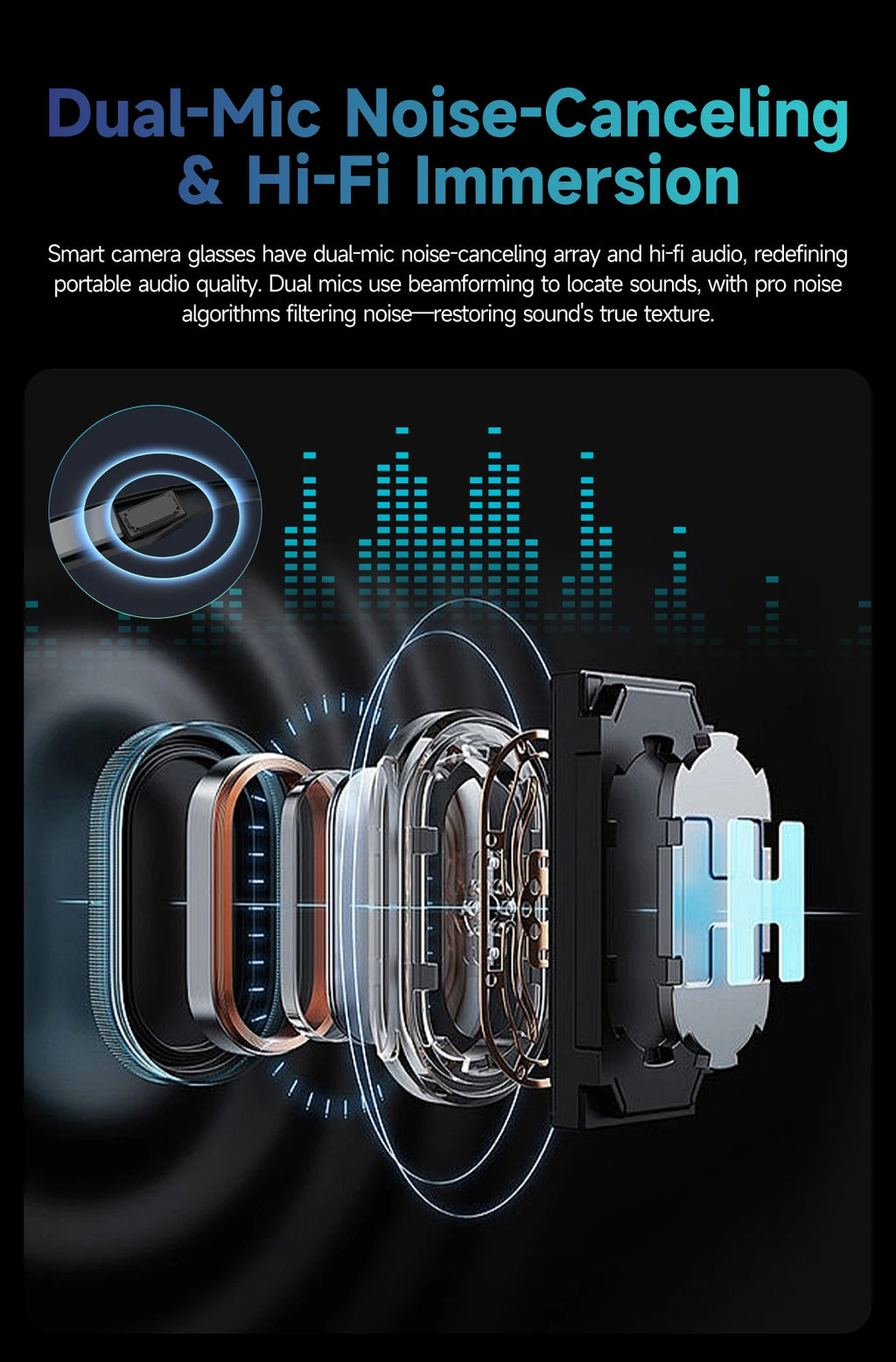 AI Smart Glasses 800W Anti Shake HD Camera Video Recording Languages Translation Sunglasses Bluetooth Call Music Play Man Women