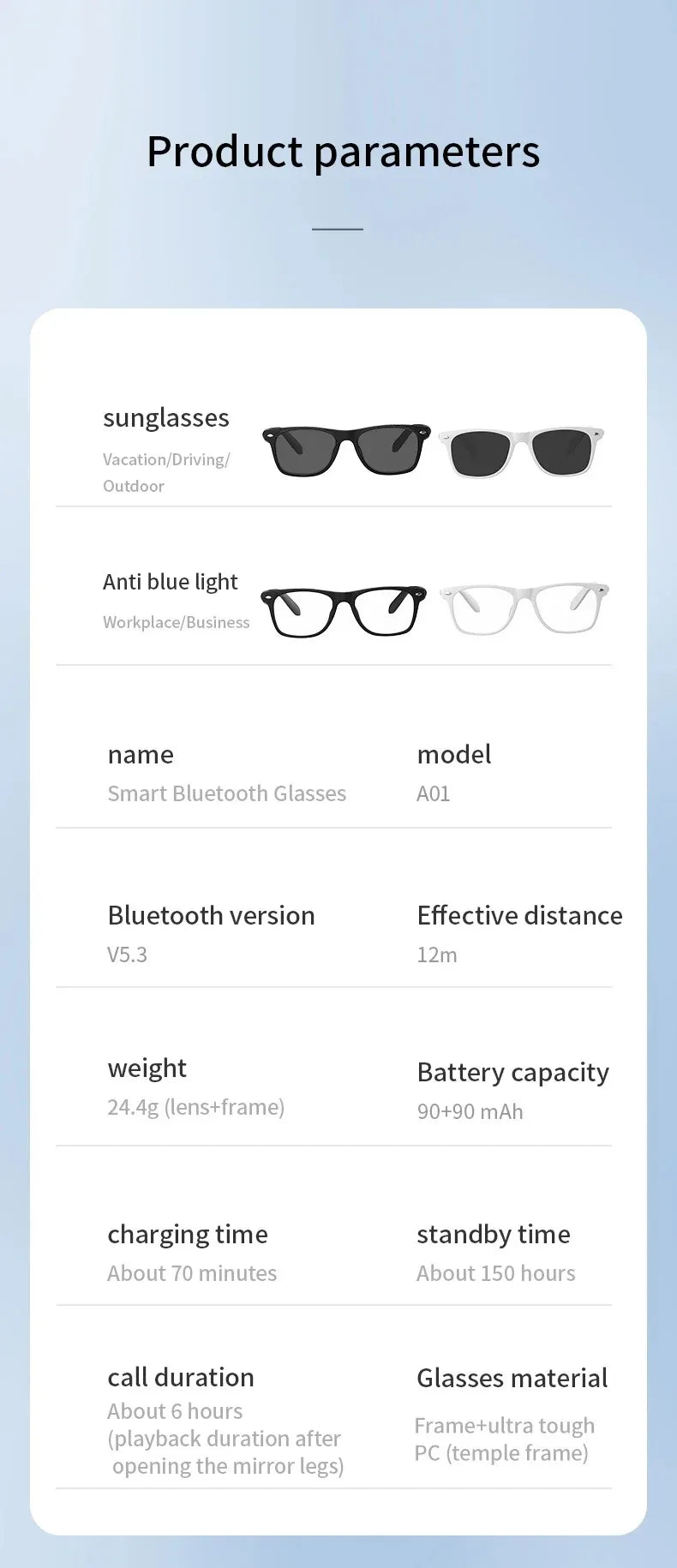 Smart Glasses Bluetooth Call Outdoor Sports Headphones AI Voice Navigation Photochromic Lens Waterproof Anti-UV Smart Sunglasses