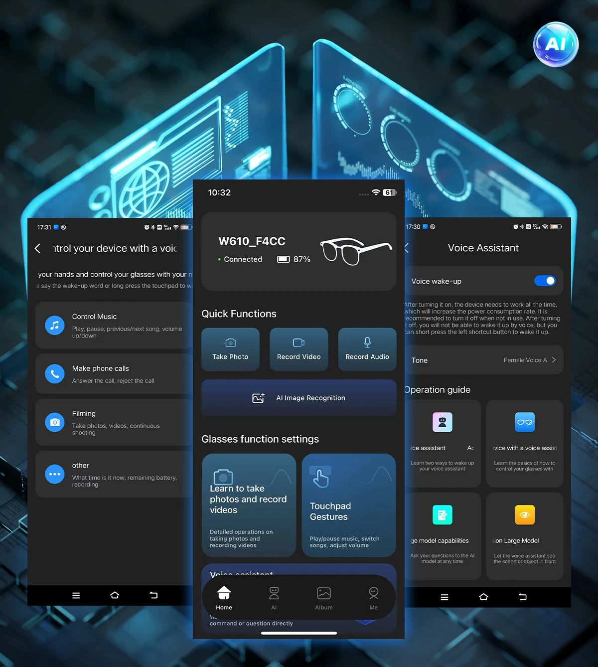 AI Smart Glasses 800W Anti Shake HD Camera Video Recording Languages Translation Sunglasses Bluetooth Call Music Play Man Women