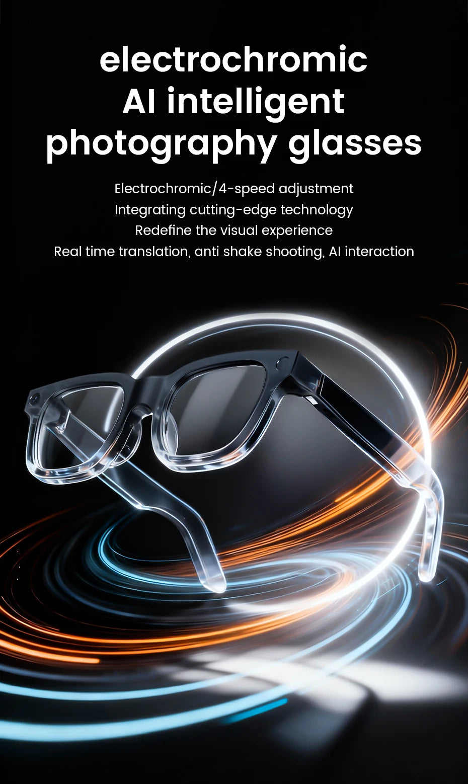 2026 Smart Glasses HD Photo Video OpenAI Record Translation Touch Photochromic Lenses Bluetooth Call Music Multifunction Glasses