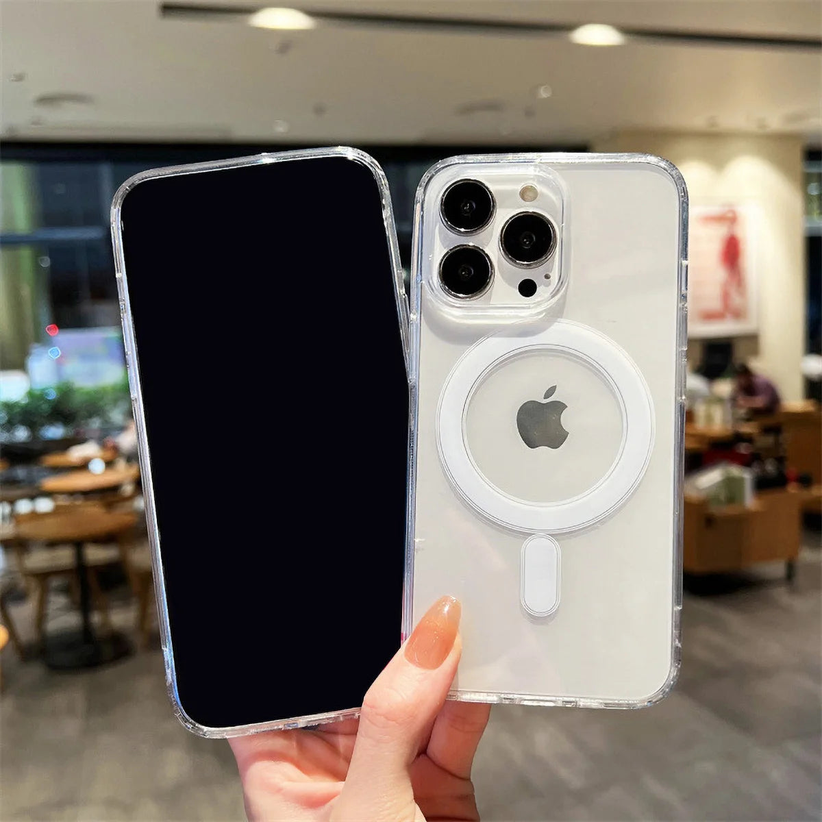 Transparent Magnetic Phone Case For iPhone 17 Pro Max 16 13 11 15 14 12 17 Air 17Promax Soft Silicone Shockproof Funda Cover