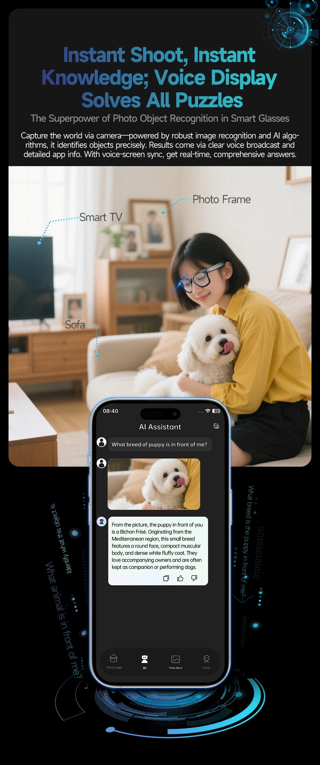 2025 Smart Glasses 32GB Memory with Camera Sunglasses Mini Camera Video Translation Bluetooth Call Anti-blue Glasses Man Women