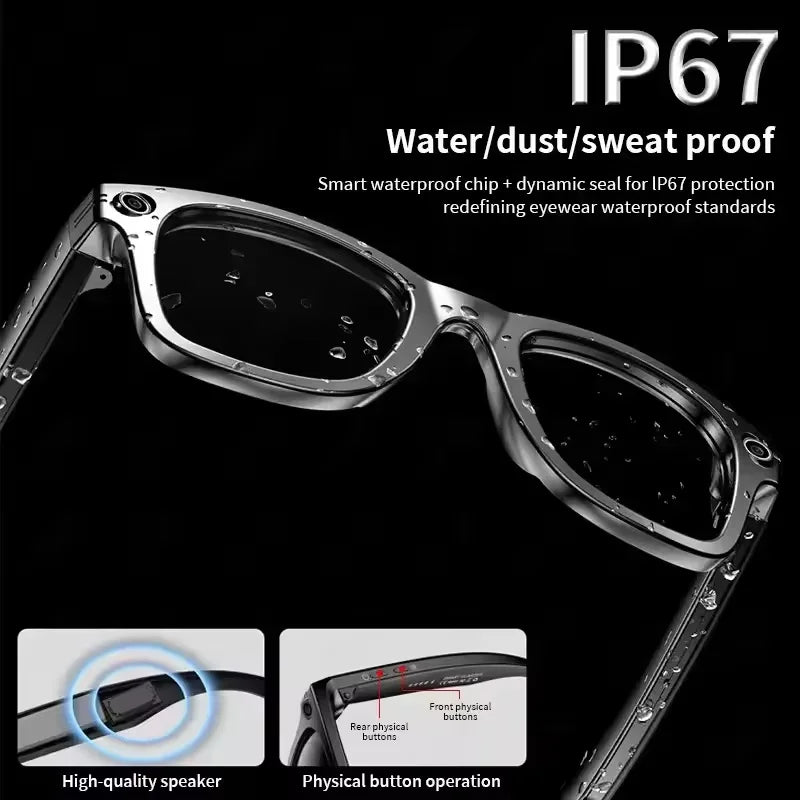 AI Smart Glasses 800W Anti Shake HD Camera Video Recording Languages Translation Sunglasses Bluetooth Call Music Play Man Women