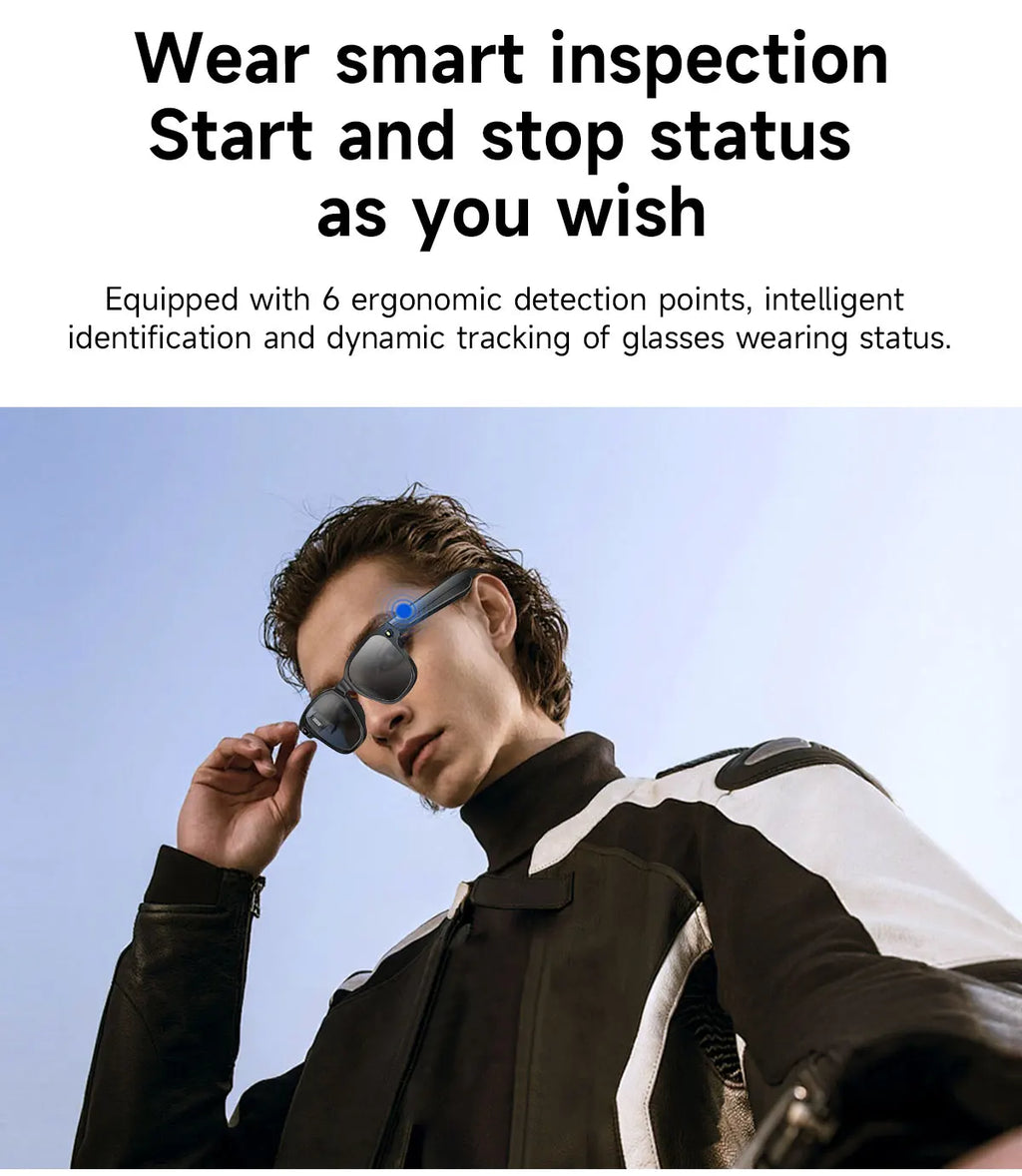 Smart Glasses With 8M HD camera 1200P anti-shake HD video AI intelligent voice assistant Real-time translation Object recognion