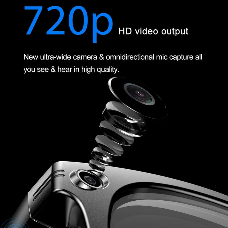 AI Smart Glasses With Camera Photo Sense Bluetooth Music Call Intelligent Recording IP65 Waterproof Bluetooth Glasses