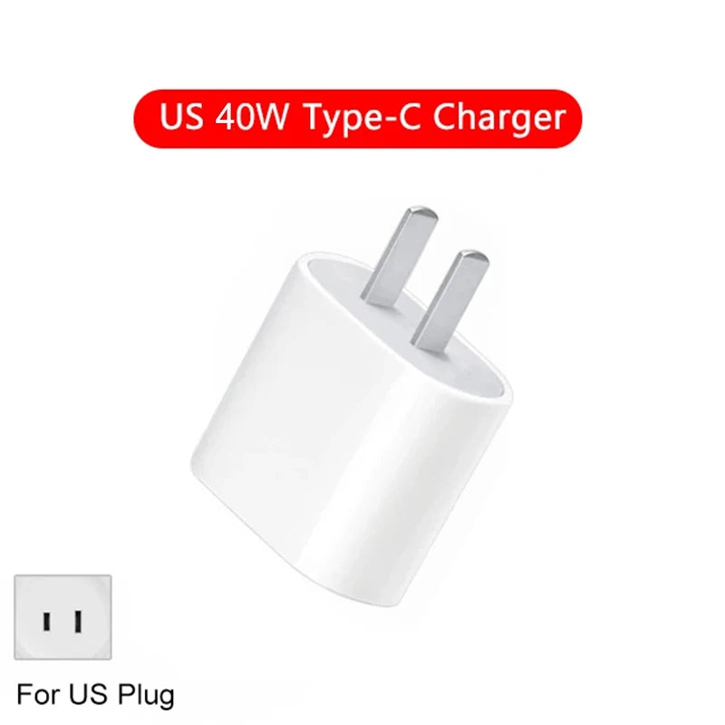 For Apple Original 40W Type C Fast Charger For iPhone 16 15 14 13 12 11 Pro Max Plus PD Charging Cable Charger Phone Accessories