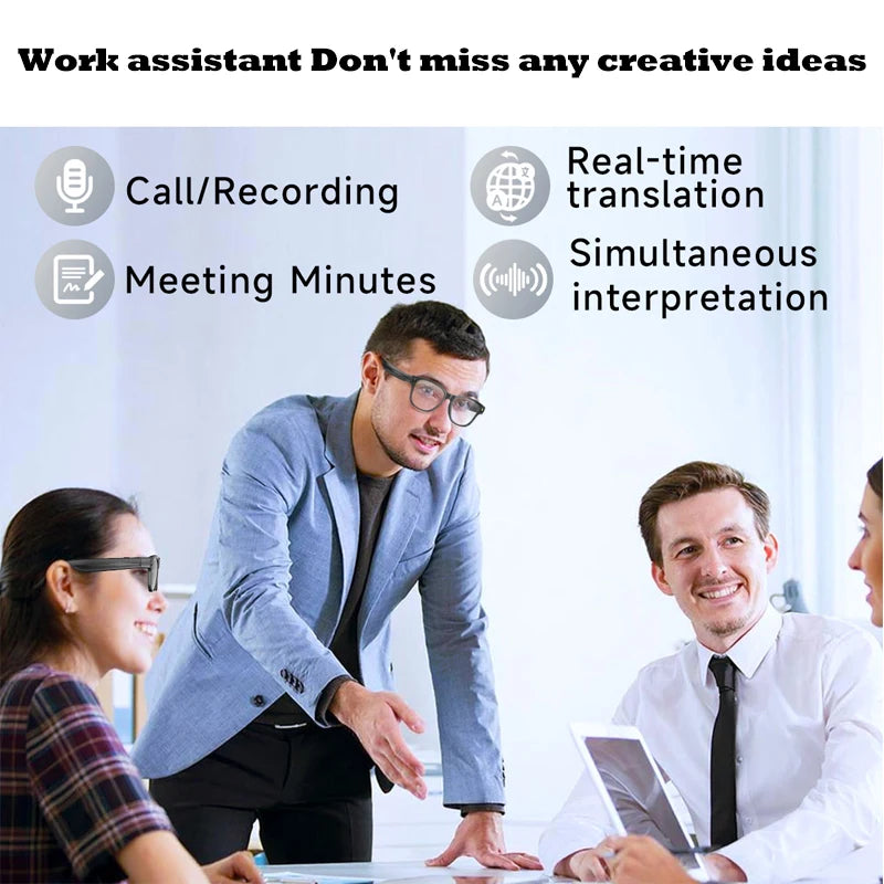 Smart Glasses With 8M HD camera 1200P anti-shake HD video AI intelligent voice assistant Real-time translation Object recognion